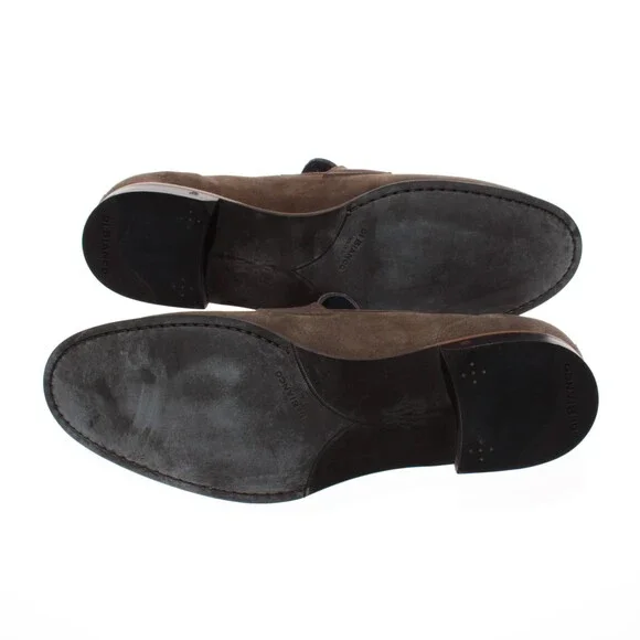 Di Bianco NWB Miseno Cashmere Suede Penny Loafers Size 44 (US 11) in Bark Brown